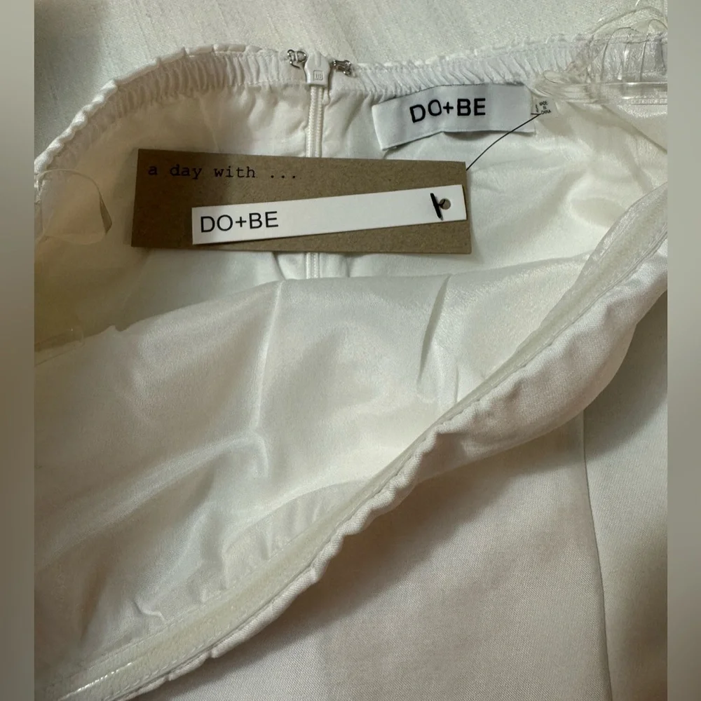 Do+Be | White Satin Off Shoulder Midi Dress | S - Picture 7 of 13